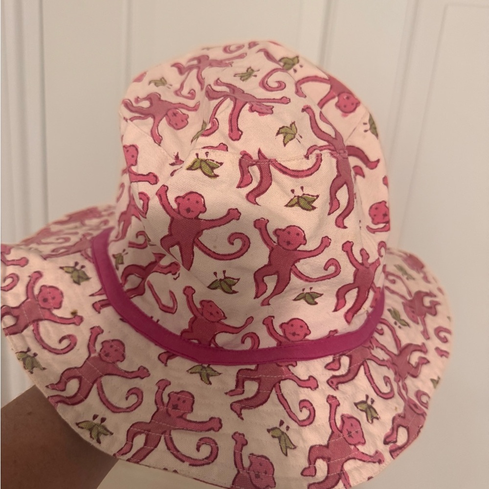 Roberta Roller Rabbit Pink Monkey Print Hat